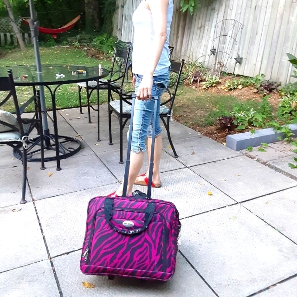 Stylish Pink Zebra Print Travel Bag - Picture 2 of 16